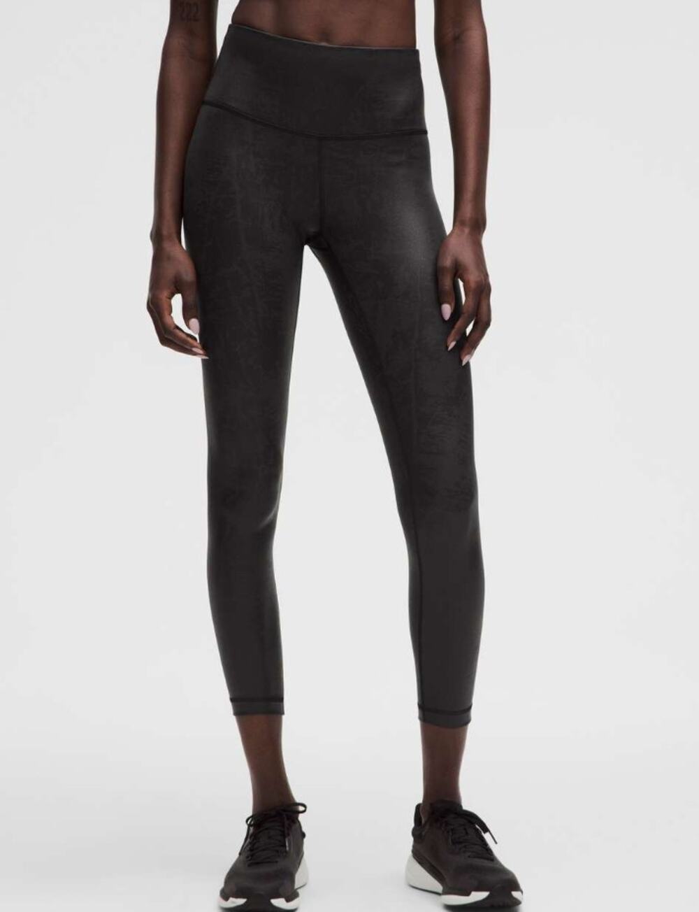 Lululemon Wunder Train High-Rise Tight Leggings 25" Matte Foil Shine Black 2